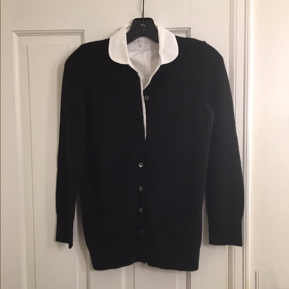 Vince Sweaters - Vince cashmere sweater with collar insert, black,M